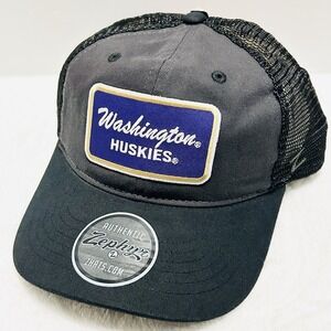 Zephyr Washington Huskies Script Trucker Dad Hat Cap Adjustable Snap Charcoal‎